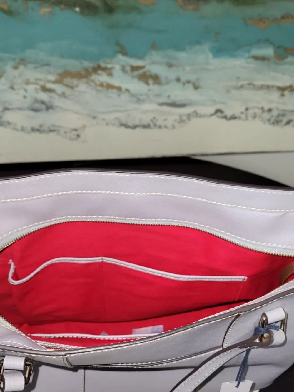 Dooney & Bourke Lexington Shopper Gray Saffiano Leather Tote  [#HL14]